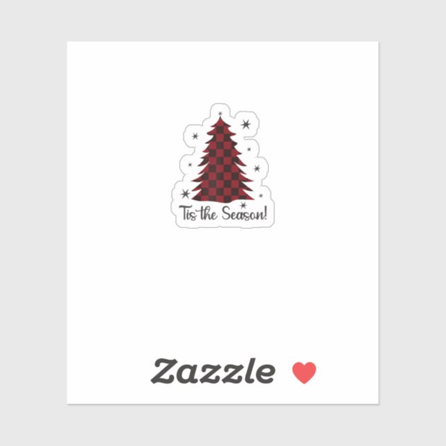 Tis The Season Red Plaid Christmas Tree (Sheet)