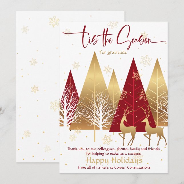 'Tis the Season Red Stylised Business Appreciation Invitation (Front/Back)