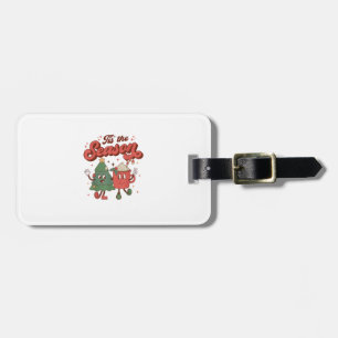 Tis The Season Retro Christmas 70s 80s Vintage Gro Luggage Tag