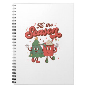 Tis The Season Retro Christmas 70s 80s Vintage Gro Notebook
