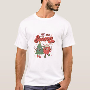 Tis The Season Retro Christmas 70s 80s Vintage Gro T-Shirt