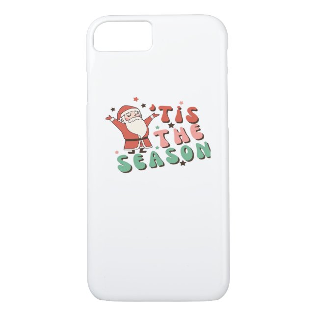 Tis The Season Retro Christmas Santa Case-Mate iPhone Case (Back)