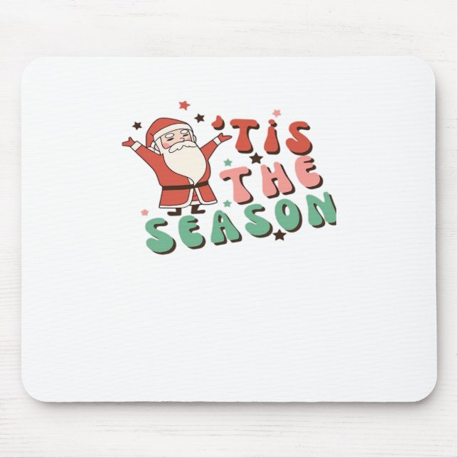 Tis The Season Retro Christmas Santa Mouse Mat (Front)