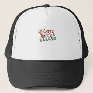 Tis The Season Retro Christmas Santa Trucker Hat