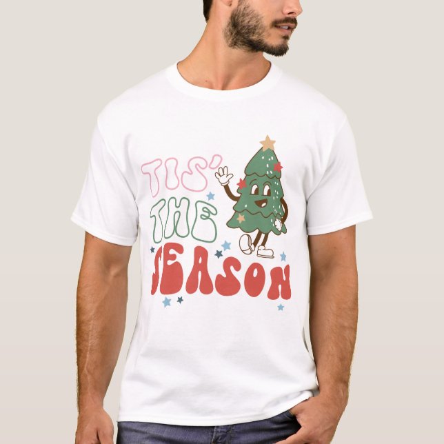 Tis The Season Retro Christmas T-Shirt (Front)