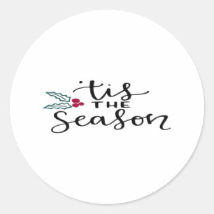 Tis The Season Retro Classic Design Classic Round Sticker
