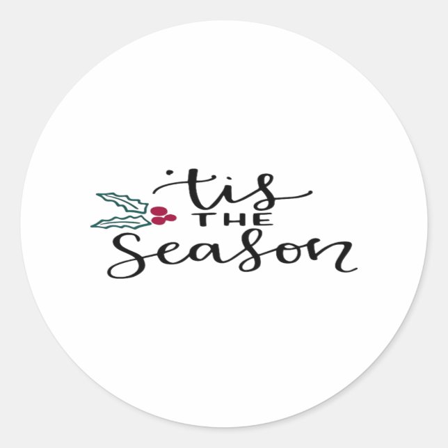 Tis The Season Retro Classic Design Classic Round Sticker (Front)