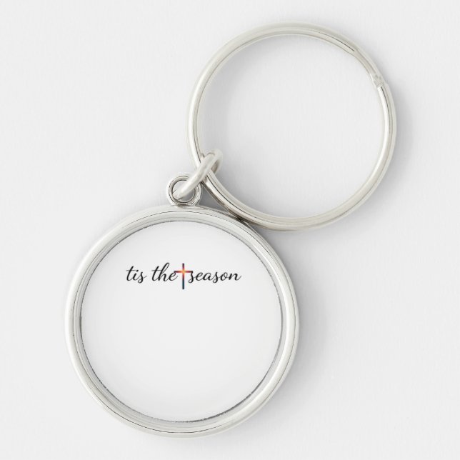 Tis The Season Retro Classic Key Ring (Front)