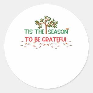 Tis The Season Retro Classic Round Sticker