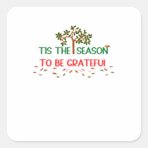 Tis The Season Retro Classic Square Sticker