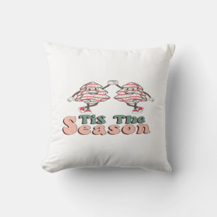 Tis The Season Retro Groovy Christmas Vintage Chri Cushion
