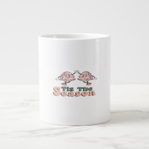 Tis The Season Retro Groovy Christmas Vintage Chri Large Coffee Mug