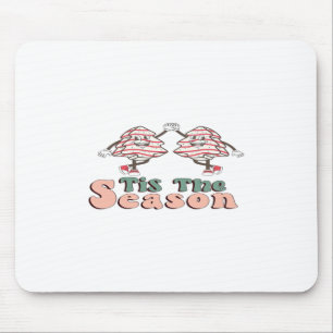 Tis The Season Retro Groovy Christmas Vintage Chri Mouse Mat