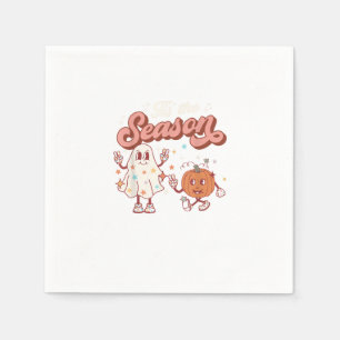 Tis The Season Retro Halloween Party Funny Graphic Napkin