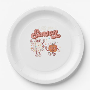 Tis The Season Retro Halloween Party Funny Graphic Paper Plate