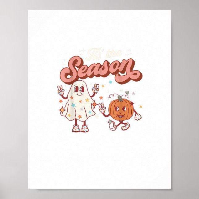 Tis The Season Retro Halloween Party Funny Graphic Poster (Front)