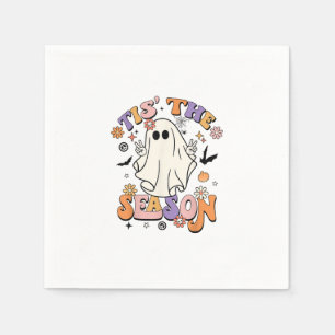 Tis The Season Retro Halloween Party Funny Minimal Napkin