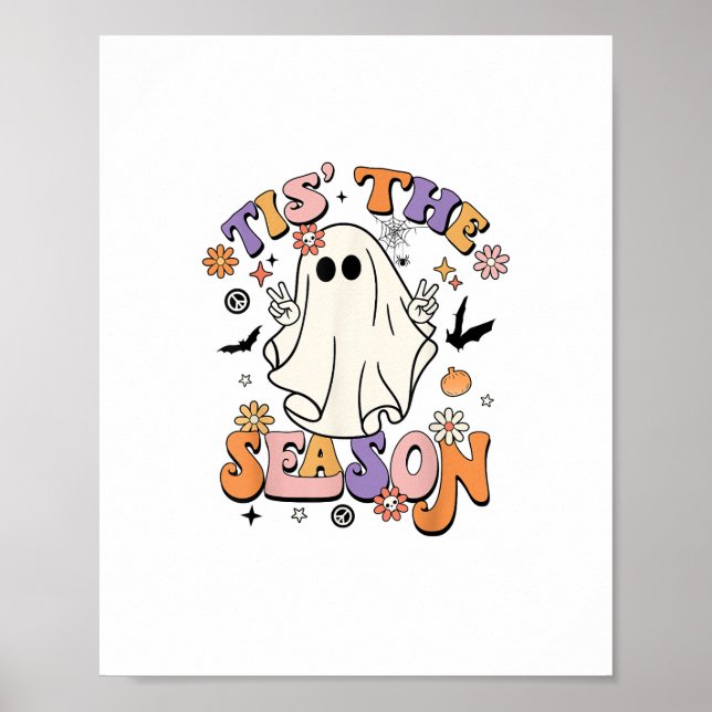 Tis The Season Retro Halloween Party Funny Minimal Poster (Front)