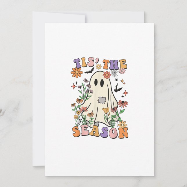 Tis The Season Retro Halloween Party Funny Trendy Holiday Card (Front)