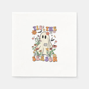Tis The Season Retro Halloween Party Funny Trendy Napkin