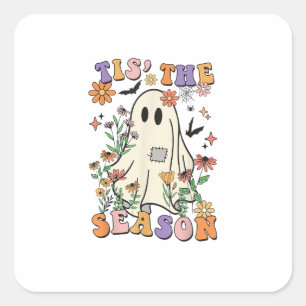 Tis The Season Retro Halloween Party Funny Trendy Square Sticker
