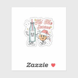 Tis The Season Retro Milk And Cookie Christmas