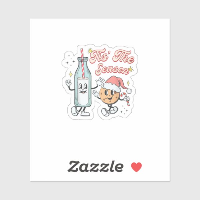 Tis The Season Retro Milk And Cookie Christmas (Sheet)