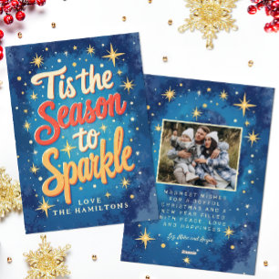 Tis the Season Retro Photo Christmas Card