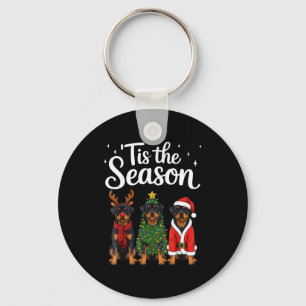 Tis The Season Rottweiler Christmas Santa Rottie D Key Ring