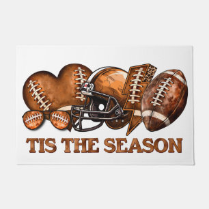 Tis the Season Rustic Football Door Mat. Doormat