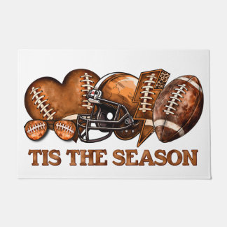 Tis the Season Rustic Football Door Mat. Doormat