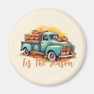 'Tis The Season – Rustic Truck with Pumpkins Magnet