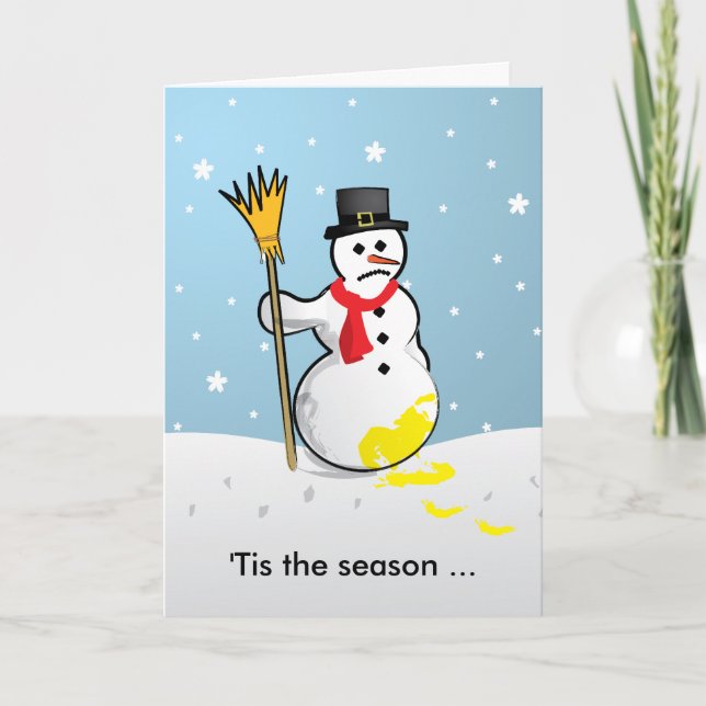 'Tis the season ... Sad Snowman Holiday Card (Front)