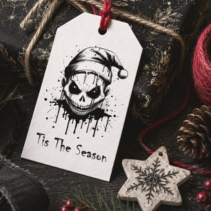 Tis The Season Santa Skull Gothic Christmas Gift Tags