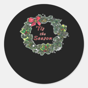 Tis The Season Shadowed Classic Round Sticker