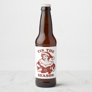 Tis The Season Snarky Christmas Sarcastic Funny Beer Bottle Label