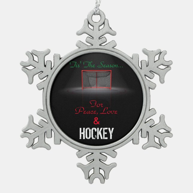 TIS' THE SEASON SNOWFLAKE PEWTER CHRISTMAS ORNAMENT (Front)