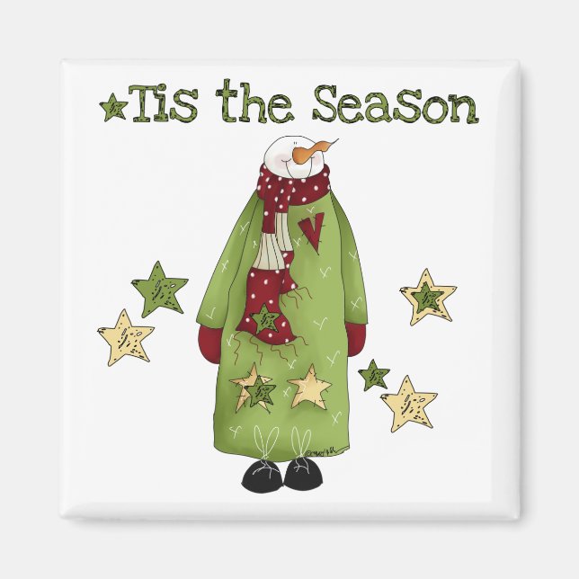 Tis the Season Snowman T-shirts and Gifts Magnet (Front)