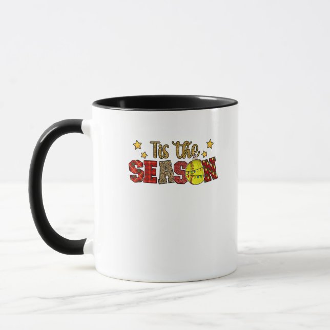 Tis The Season Softball Christmas Softball Player  Mug (Left)