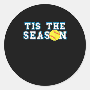 Tis The Season Softball Coach Creative Casual Classic Round Sticker