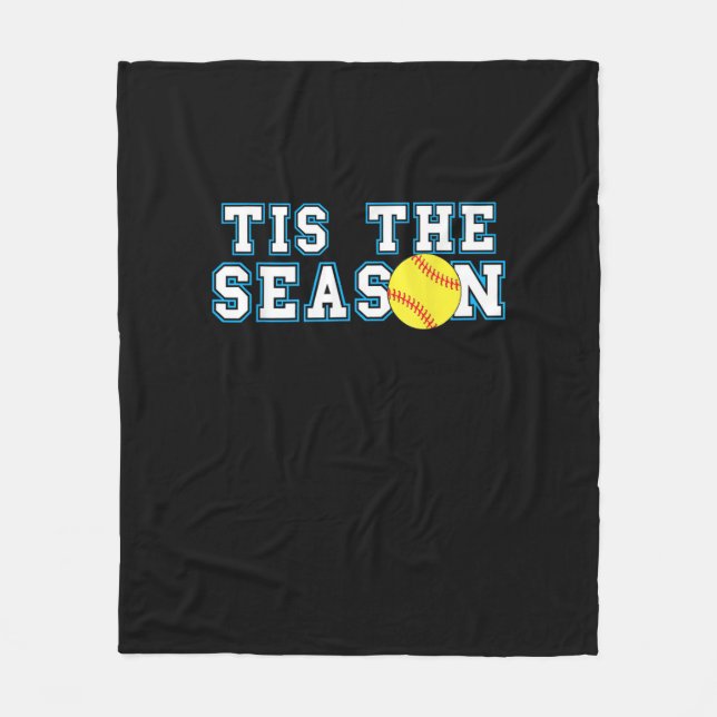 Tis The Season Softball Coach Creative Casual Fleece Blanket (Front)