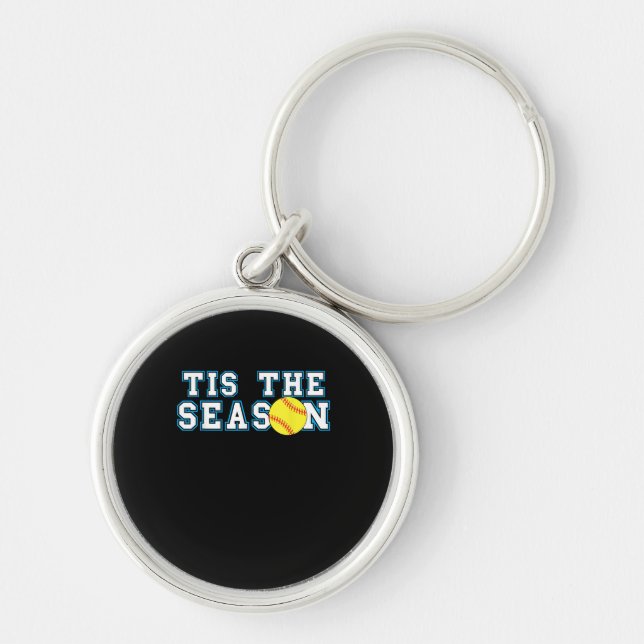 Tis The Season Softball Coach Creative Casual Key Ring (Front)