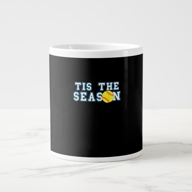 Tis The Season Softball Coach Creative Casual Large Coffee Mug (Front)