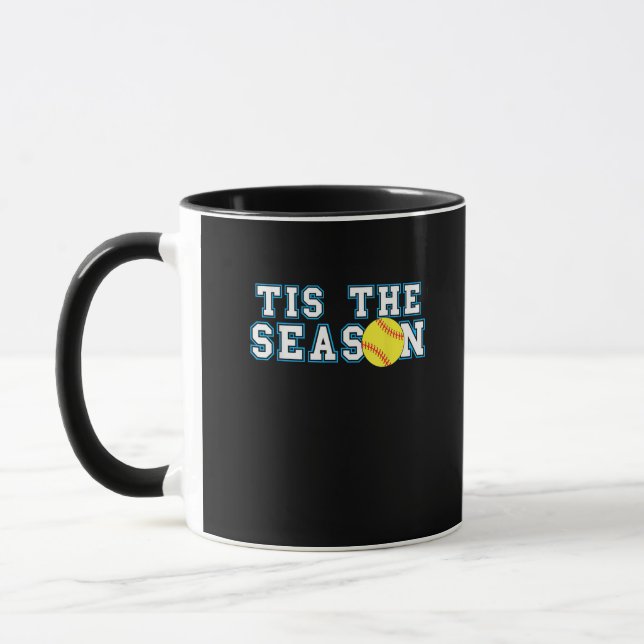 Tis The Season Softball Coach Creative Casual Mug (Left)