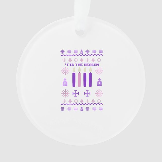 Tis The Season Sweater Christmas Xmas Catholic Ornament (Front)
