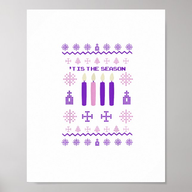 Tis The Season Sweater Christmas Xmas Catholic Poster (Front)