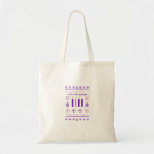 Tis The Season Sweater Christmas Xmas Catholic Tote Bag