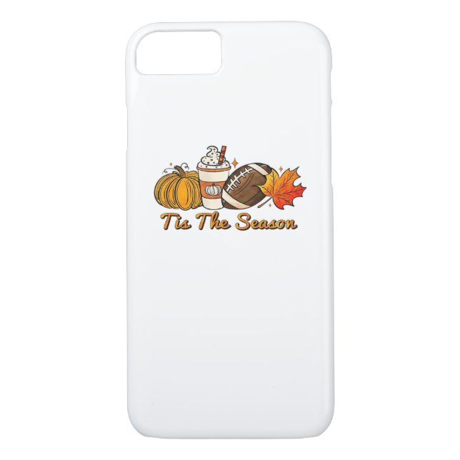 Tis The Season Thanksgiving Leaf Spice Football Fa Case-Mate iPhone Case (Back)