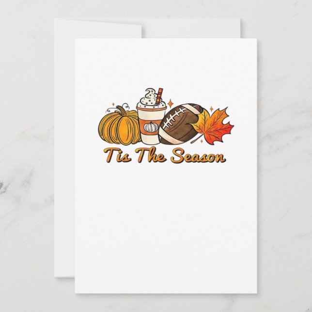 Tis The Season Thanksgiving Leaf Spice Football Fa Holiday Card (Front)