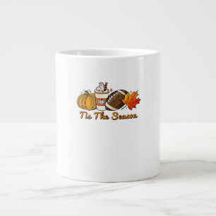 Tis The Season Thanksgiving Leaf Spice Football Fa Large Coffee Mug